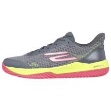 Skechers Viper Court Pro Anti Slip Wear Resistant Low Top Running Shoes Women's Gray Pink Yellow, 38