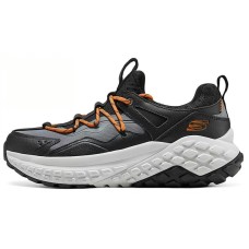 Skechers Sport Anti-Slip Wear-Resistant Breathable Support Low-Top Casual Running Shoes Men's Black Orange Black/charcoal gray, 42