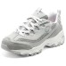 Skechers DLITES WOMEN Cushioning Low-Top Chunky Sneakers Women's Gray Pink Gray Pink, 36.5