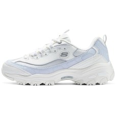 Skechers D'LITES 1.0 Cushioning Wear-Resistant Low-Top Casual Shoes Women's White Blue White blue, 37