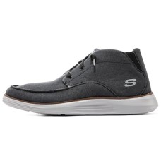 Skechers Camda Cushioning Anti-Slip And Wear-Resistant Mid-Top Casual Shoes Men's Black Gray 42