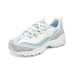Skechers D'LITES 1.0 Anti-Slip Wear-Resistant Cushioning Breathable Low-Top Chunky Sneakers Women's Light Blue White Light Blue White, 35