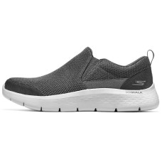 Skechers Go Walk Fle Anti-Slip Wear-Resistant Breathable Coverage Low-Top Casual Shoes Men's Gray White Серый Белый, 39.5