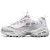 Skechers D'LITES 1.0 Cushioning Anti-Slip Wear-Resistant Breathability Low-Top Chunky Sneakers Women's White Purple 37.5