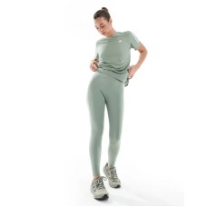 adidas Running Own The Run 7/8 leggings with phone pocket in silver green Серый, S