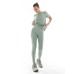 adidas Running Own The Run 7/8 leggings with phone pocket in silver green Серый, S