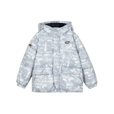 Skechers Kids Down Jackets / Vests Gray and White Striped All over Print/03HK, L
