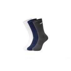 Skechers Unisex Mid-Calf Socks 3 Pack (White+Marine Blue+Dark Black), S