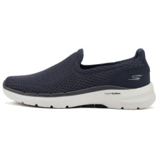 Skechers Go Walk 6 Cushioning Anti-Slip Wear-Resistant Breathability Low-Top Casual Shoes Men's Blue 44