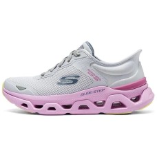 Skechers Glide Step Anti-Slip Wear-Resistant Low-Top Casual Shoes Women's Gray Purple gray/purple, 38