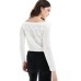 Hollister off shoulder crochet jumper in white Белый, XXS - 2XS