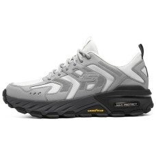 Skechers Max Protect Cushioning Anti-Slip And Wear-Resistant Low-Top Casual Shoes Men's White Gray 39
