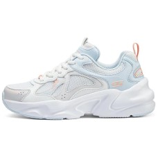 Skechers Cushioned Anti-Slip Wear-Resistant Lightweight Height Increasing Low-Top Chunky Sneakers Women's White Orange Белый, 38