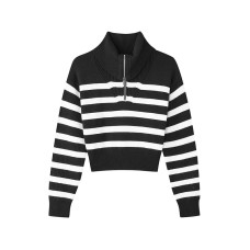 Skechers Yazhuan Series Knitwear Women's Coconut Milk White With Carbon Black Stripes Coconut Milk White Carbon Black Stripes, M