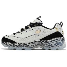 Skechers D'LITES CRYSTAL Chunky Sneakers Women's Low-Top White/Black/Gold/Blue/Gray 36