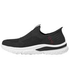 Skechers Slip Ins Slip-Resistant Breathable Low-Top Casual Shoes Men's Black Red Красно-черный, 42