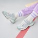 Skechers Kids Anti Slip And Wear Resistant Support Low Top Chunky Sneakers Light Blue Teenagers 31