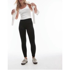 Topshop Petite full length heavy weight legging in black Черный, L - US 12