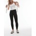 Topshop Petite full length heavy weight legging in black Черный, L - US 12