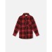 Big Boys Long Sleeve Button Down Flannel Shirt Plaid Black And Red Plaid Black and Red, 7