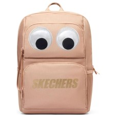 Skechers Fabric Big Eyes Backpack Regular Unisex Peach Brown, Large Eyes Stickers With Separate Packaging Персиково-Бежевый