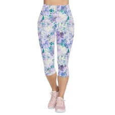 Women's Go Walk Seascape Floral Capri Leggings Фиолетовый, XS