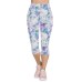 Women's Go Walk Seascape Floral Capri Leggings Фиолетовый, XS