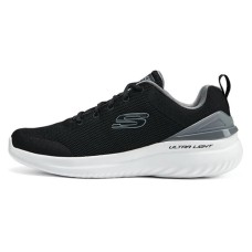 Skechers Cushioning Anti-Slip And Wear-Resistant Low-Top Casual Running Shoes Men's Black White Черно-белый, 41