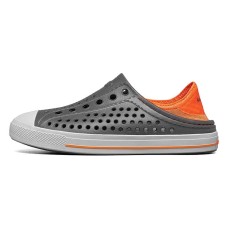 Skechers Foamies Anti-Slip And Wear-Resistant Breathable Children's Sandals Gray Orange Teenagers 28.5