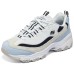Skechers D'LITES 1.0 Anti-Slip Wear-Resistant Low-Top Chunky Sneakers Women's White Blue White blue, 36