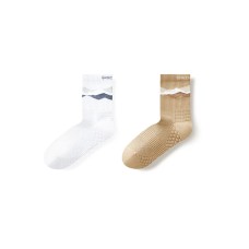 Skechers Mountain And Wild Outdoor Series Mid-Calf Socks Unisex 2 Pack 2 Pack (White+Bush Sand), S