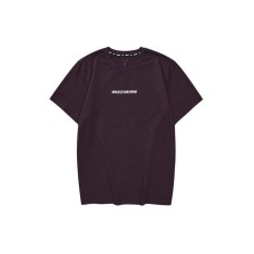 Skechers Drop Shoulder Sleeve T-Shirt Unisex Plum Fuchsia Plum Purple/02JB, L