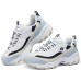 Skechers D'LITES 1.0 Anti-Slip Wear-Resistant Low-Top Chunky Sneakers Women's White Blue White blue, 36