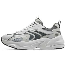 Skechers DLITES Anti-Slip Wear-Resistant Low-Top Chunky Sneakers Men's White Gray White gray, 44