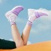 Skechers Go Fle Wear-Resistant Breathable Slip-Resistant Kids Lifestyle Shoes White Lavender Teenagers 35