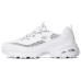 Skechers D'LITES 1.0 Cushioning Anti-Slip And Wear-Resistant Low-Top Chunky Sneakers Women's White Silver 38.5