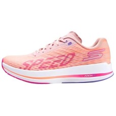 Skechers Go Run Razor 4 Cushioning Support Low-Top Casual Running Shoes Women's Pink White Pale Dogwood/Mint Green, 36