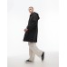 Topman hooded mac coat in black Черный, S - Chest 38