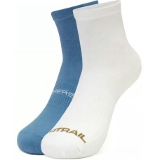 Skechers Ankle Socks Unisex 2 Pack 2 Pack (Bright White+Heaven Blue), M