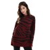 ASOS DESIGN crew neck jumper in burgundy zebra print Бордовый, XS - US 0-2