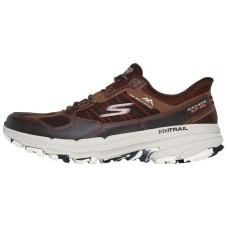 Skechers GO RUN Slip-Resistant Low-Top Running Shoes Men's Brown Brown/White Black, 42