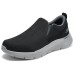 Skechers Go Walk Fle Breathable And Resilient Low Top Casual Shoes Men Black Gray Black Gray Color, 41.5