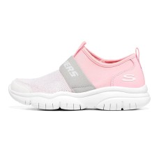Skechers Go Fle Slip Resistant Cushioning Abrasion Resistant Low Top Kids Lifestyle Shoes White Pink Teenagers 28.5