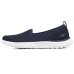 Skechers Go Walk Fle Non-slip Wear-resistant Shock Absorption Low-Top Casual Shoes Women's White Blue 35