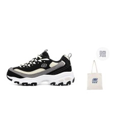 Skechers D'LITES 1.0 Anti-Slip Wear-Resistant Low-Top Chunky Sneakers Women's Black Черно-бежевый, 39.5