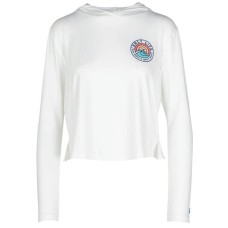 Women's Sun Rays Wavy Days Cropped Hooded T-Shirt Белый, L