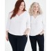 Women's Cotton 3/4-Sleeve Henley Tee, Created for Macy's Белый, S