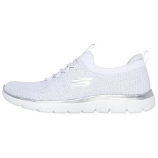 Skechers Anti-Slip Wear-Resistant Low-Top Casual Shoes Women's White Silver Белый, 35.5