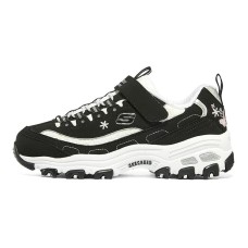Skechers Girls Anti-Slip Wear-Resistant Kids Lifestyle Shoes Black White Teenagers 27.5