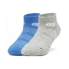 Skechers Kids Socks 2 Pack Kids' 2 pairs (Persian blue / yarn gray / 03YG), S
